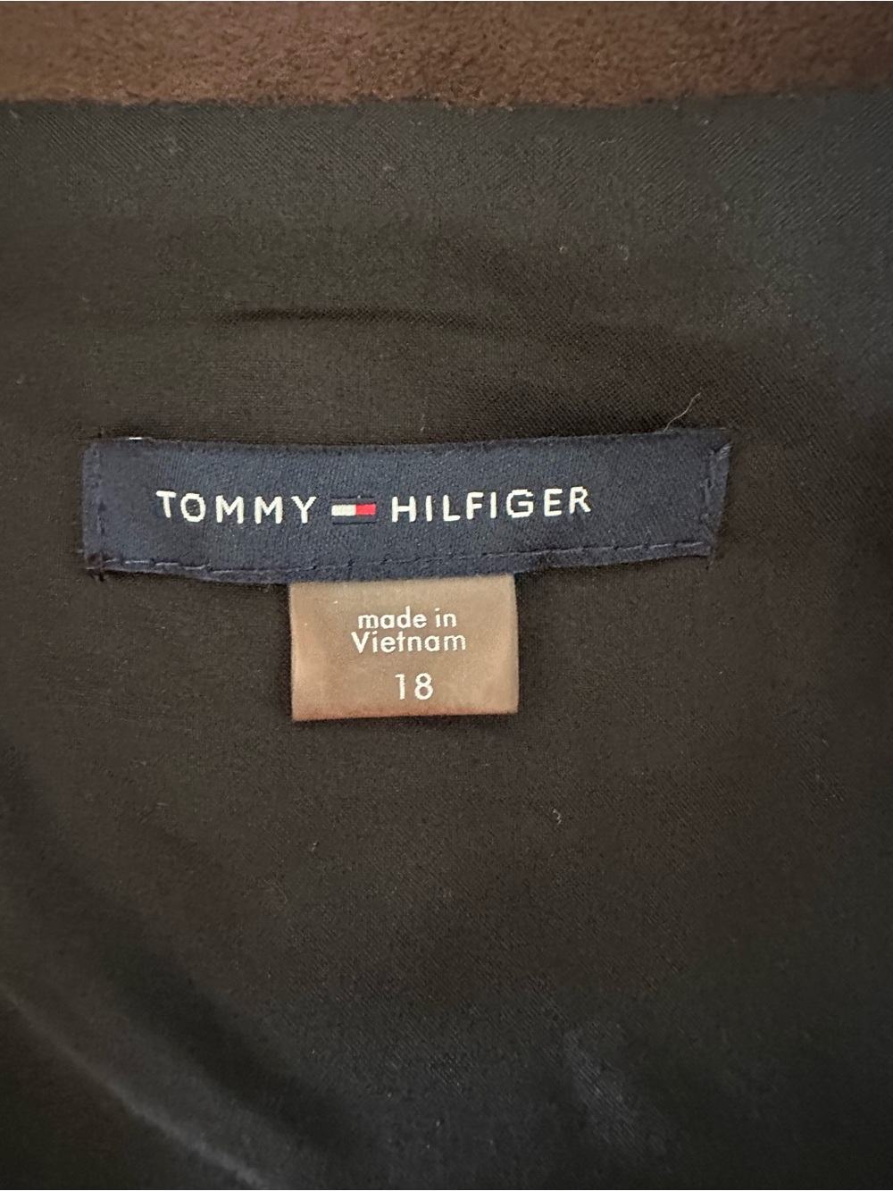 Tommy Hilfiger Size 18 Brown Faux Suede Sleeveless Zip Front Dress - Picture 7 of 8